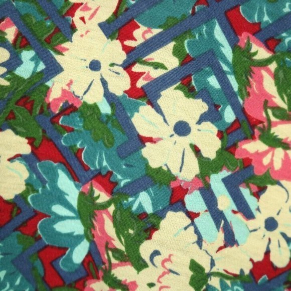 LuLaRoe Perfect T Shirt Top Blouse Yellow Blue Green Pink Floral L Large - Picture 10 of 12